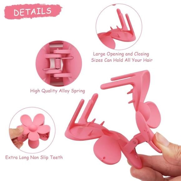 7 Pcs Flower Claw Clips Clips Hibiscus Hair Clip 🌸🌺🍓 - Picture 4 of 6